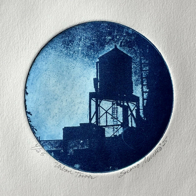 "Urban Tower" Photopolymer Gravure Print