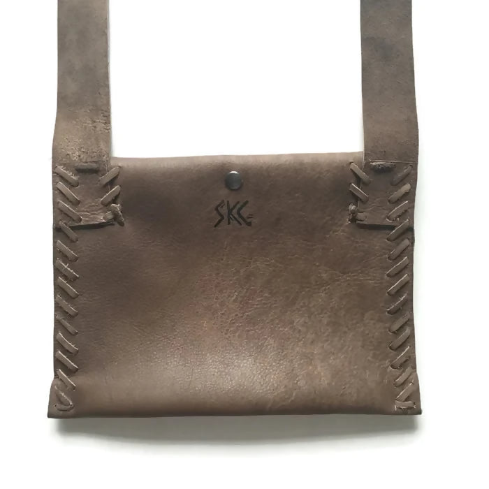 Hand-Laced Bison Leather Crossbody