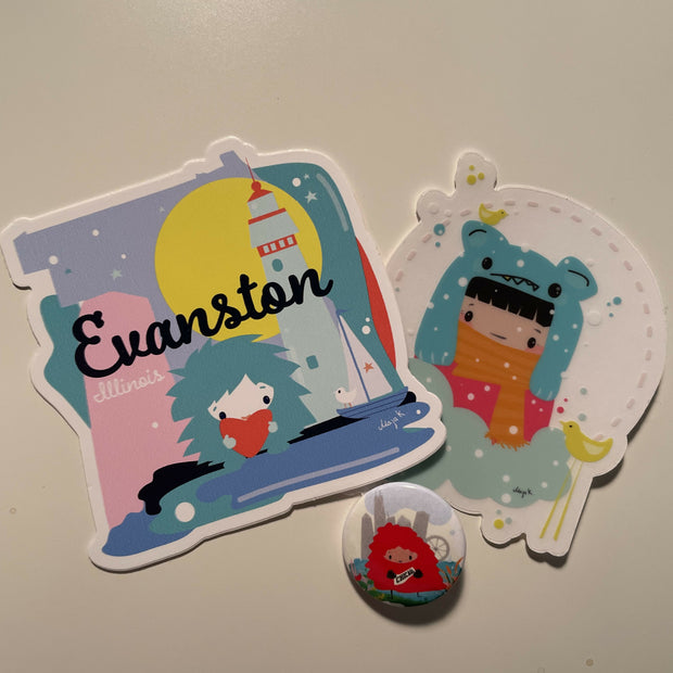 Sm. Evanston sticker kit- Folk Fest