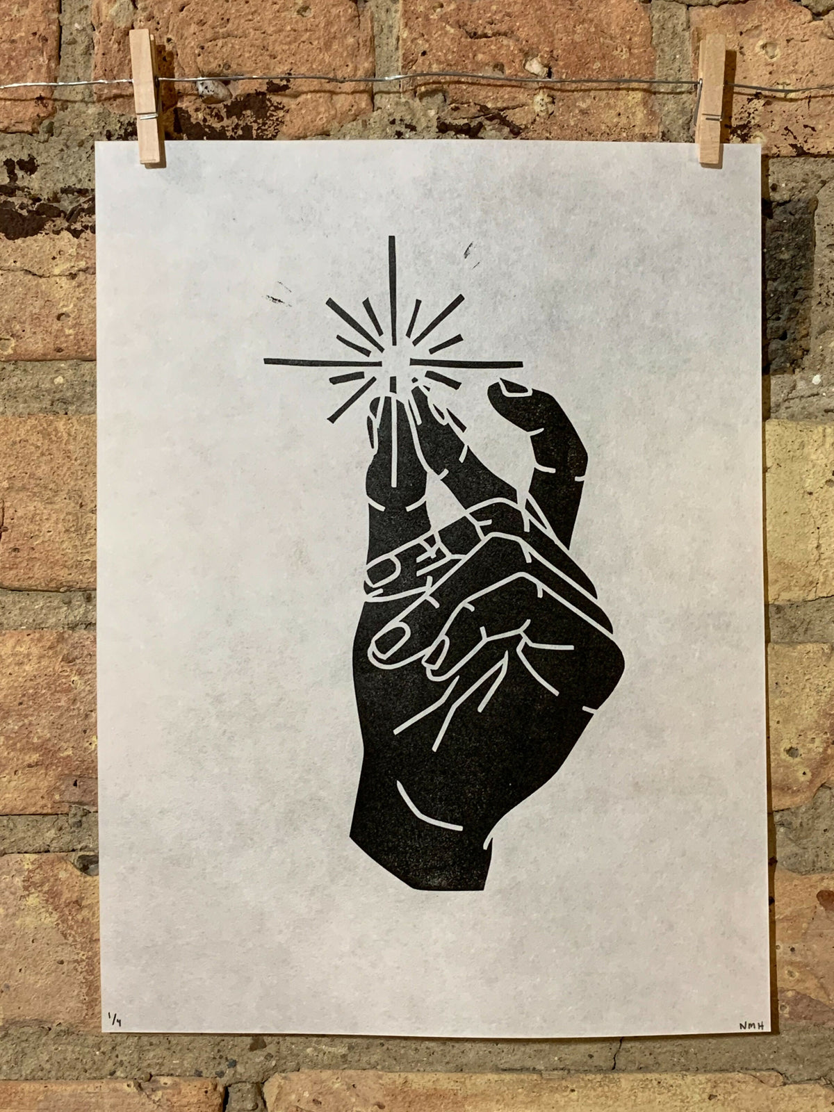 Spark / Snap | Linocut Print | Wall Art