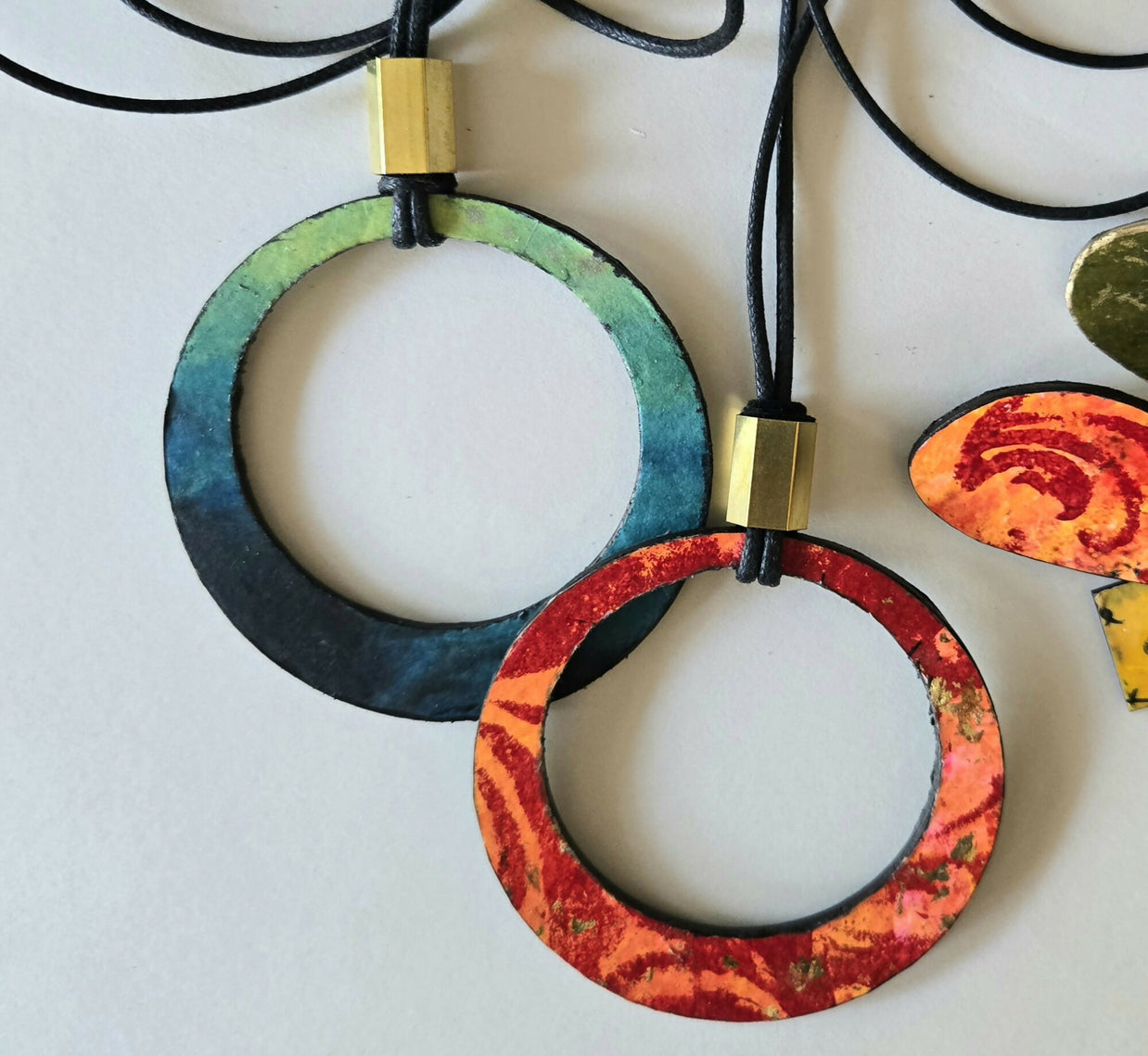 Large Boho hoop pendants
