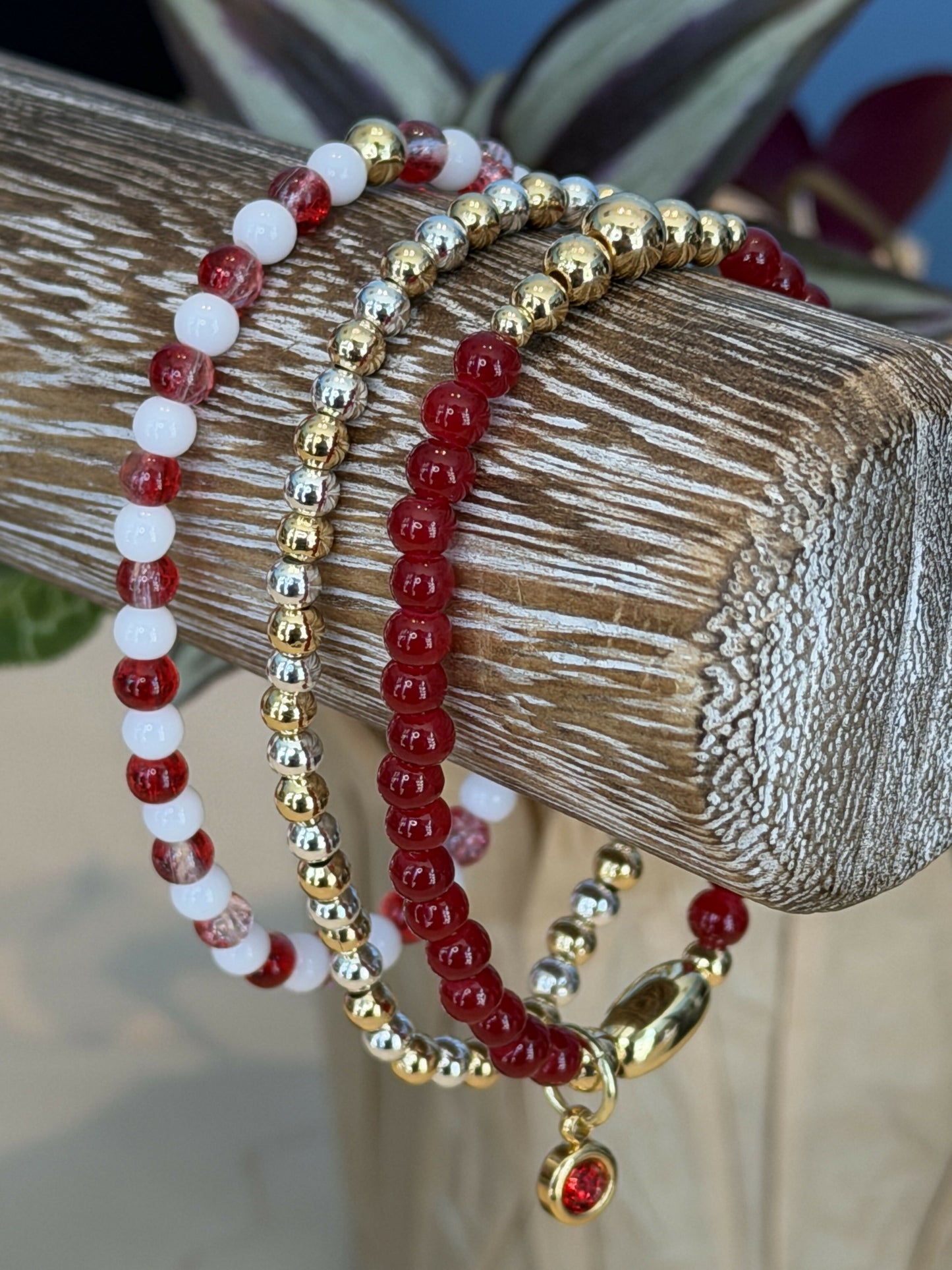 Candy Cane Crush Bracelet Trio Set