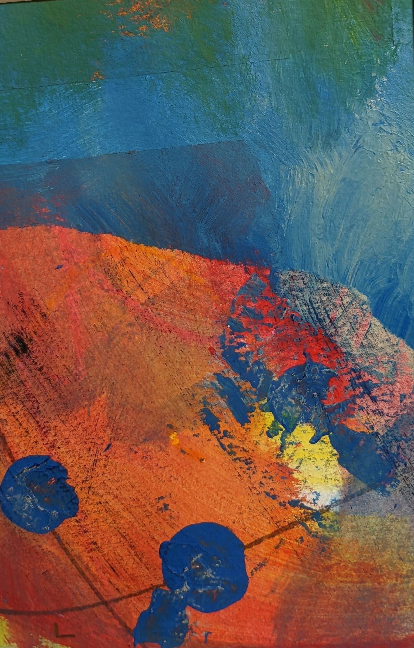 Original Abstract Acrylic/Multi Media Painting - Between Storm & Sun