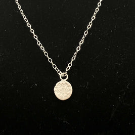 Fine Silver Lotus Flower charm necklace
