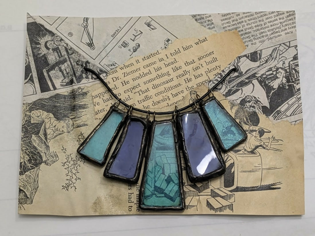 Recycled Glass 5 Segment Glass Necklace