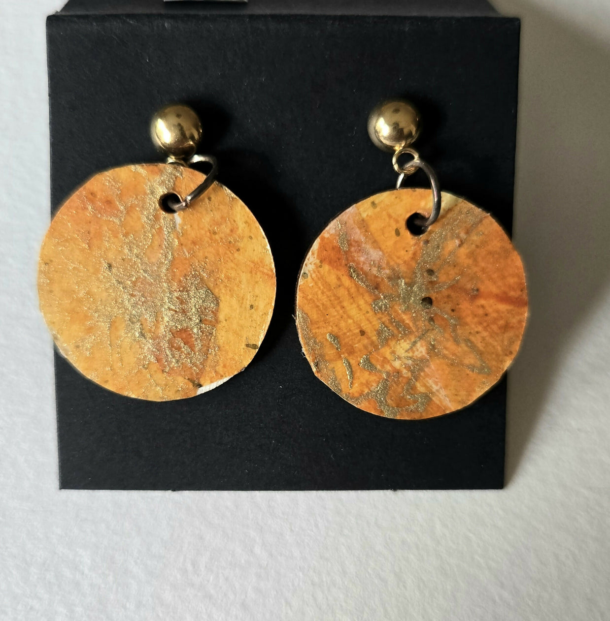 Small handpainted disk earrings