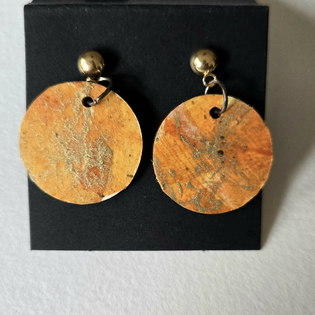Small handpainted disk earrings