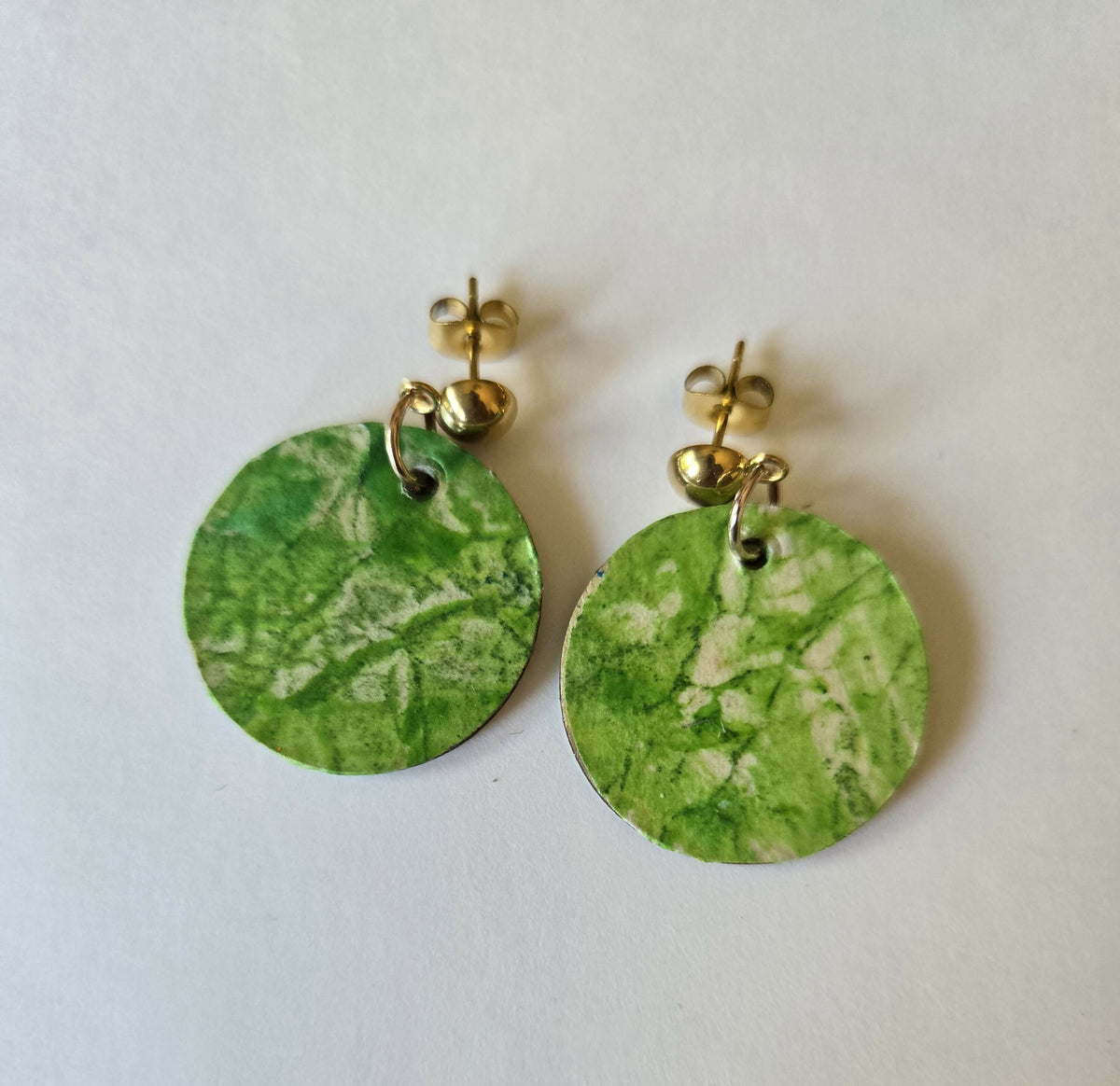 Small handpainted disk earrings