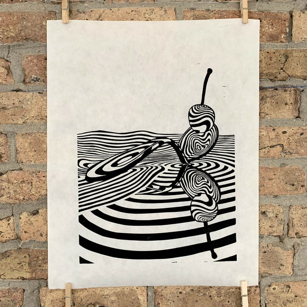 Spoonbridge and Cherry / Claes Oldenburg and Coosje van Bruggen | Linocut Print | Wall Art