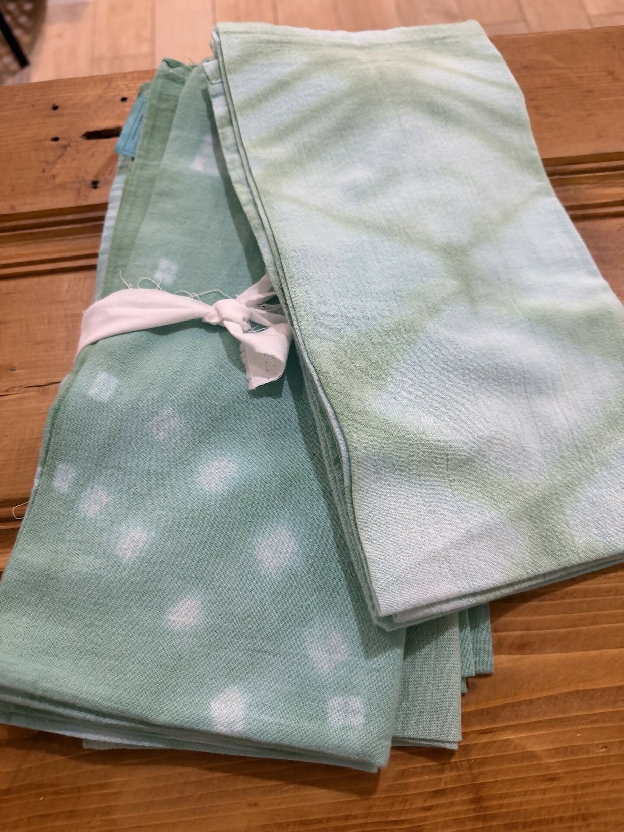 Set of 6 shibori hand dyed cloth napkins