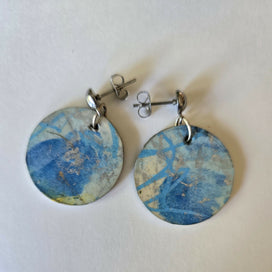 Small handpainted disk earrings