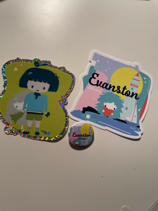 Sm. Evanston sticker kit- Folk Fest