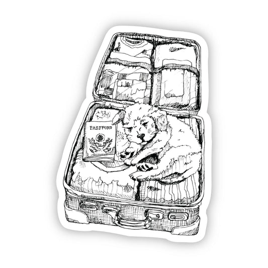 3” Art Sticker, Travel Pup
