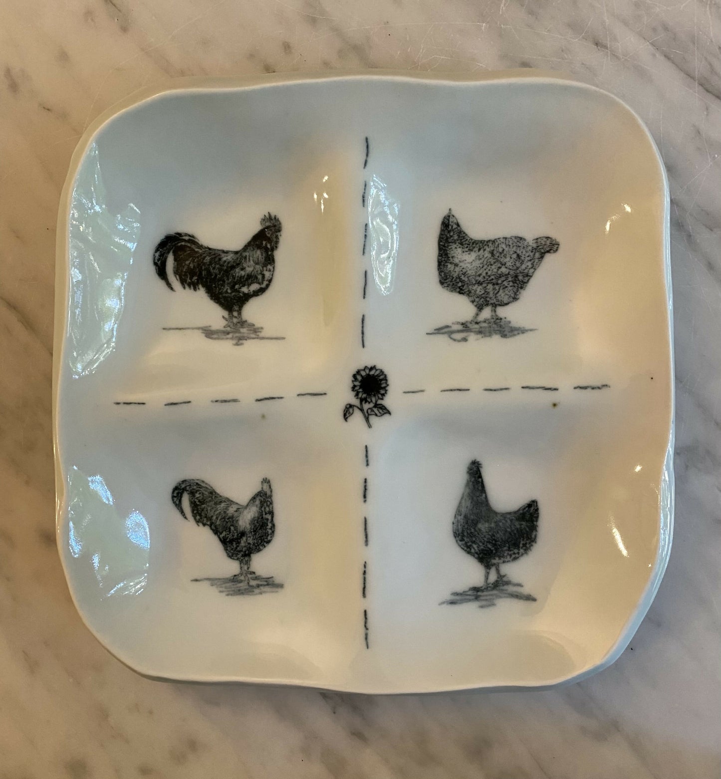 Square 4 section plate