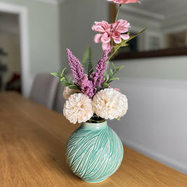 Carved Moon Jar Bud Vase