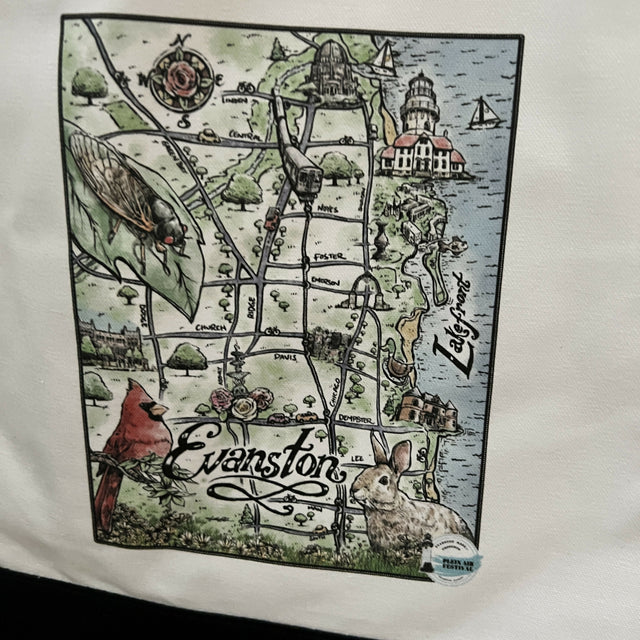 Evanston Plein Air Festival Tote with illustration by Matt LaFleur