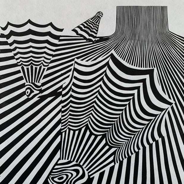 Shuttlecock at Nelson Atkins, Kansas City | Linocut Print | Wall Art