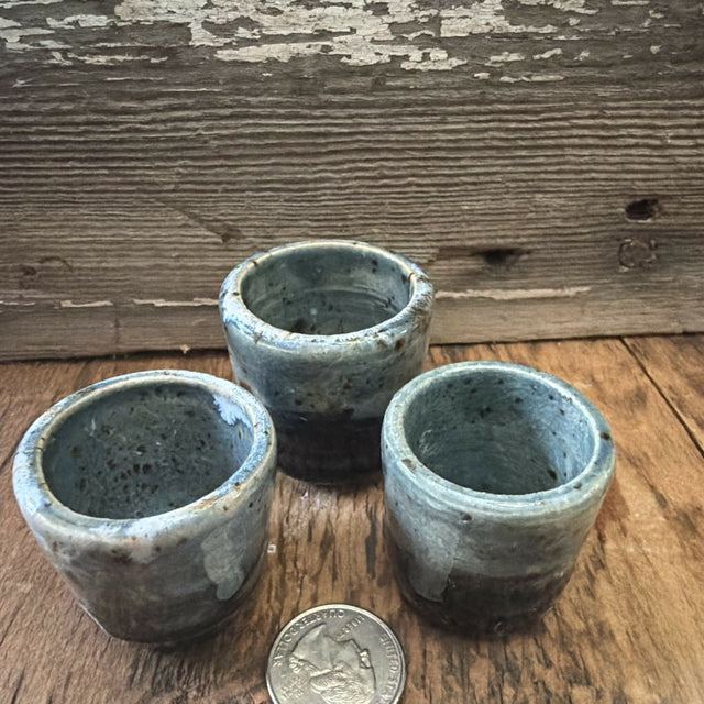 Copy of speckled set of 3 shot glasses