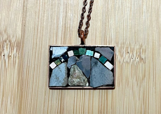 Mosaic Pendant: Rainbow Over Mountains