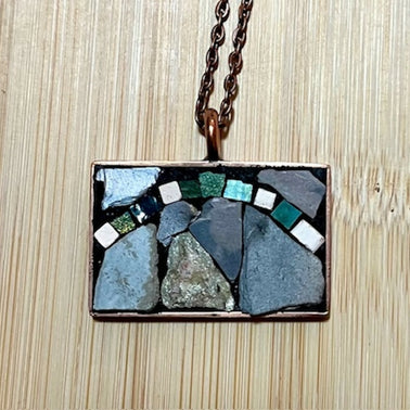 Mosaic Pendant: Rainbow Over Mountains