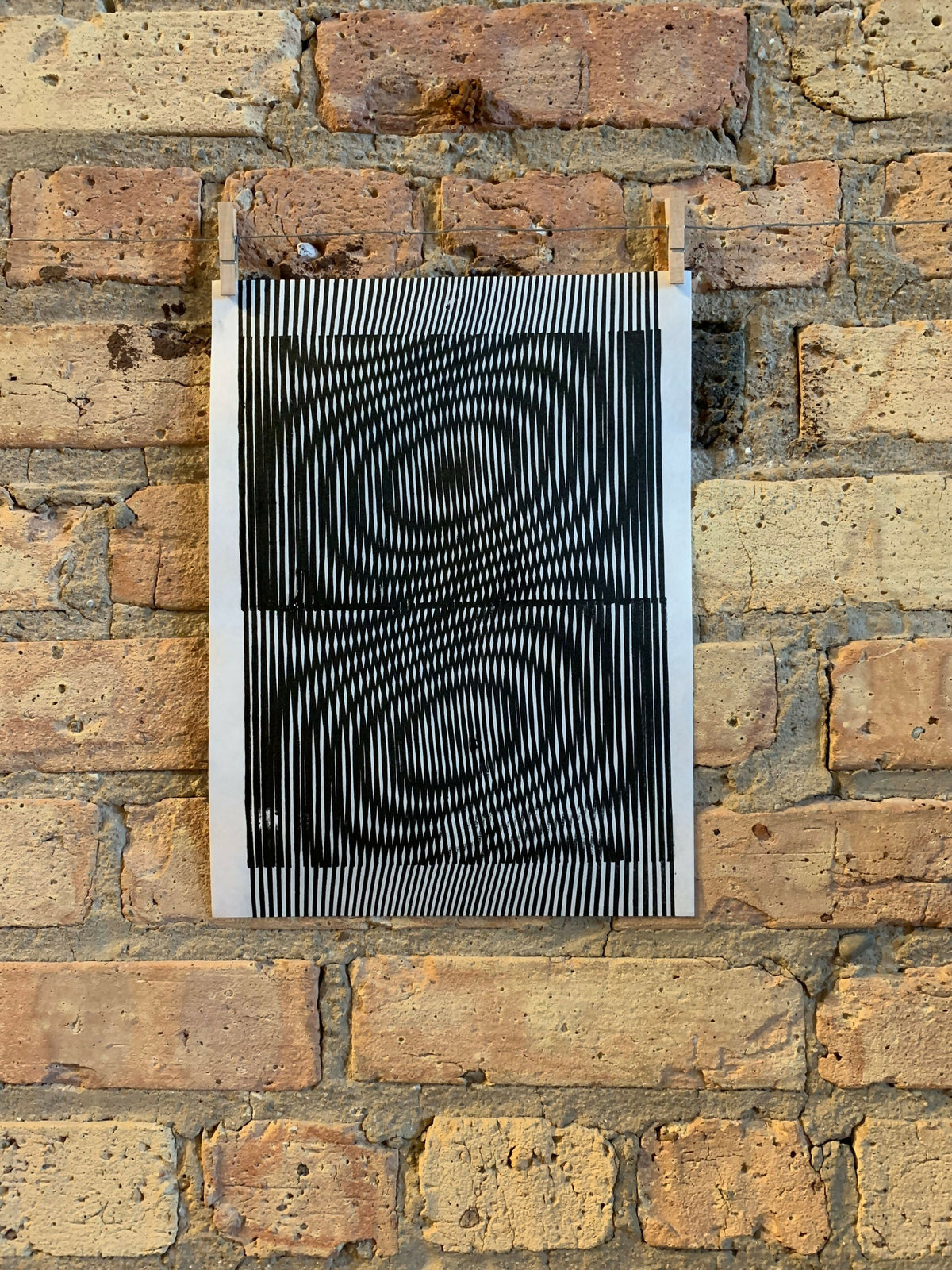Whirl / Moire 06 | Linocut Print | Wall Art | Optical Illusion