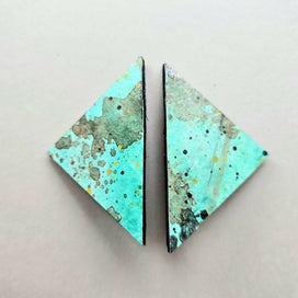 Hand-painted large stud earrings