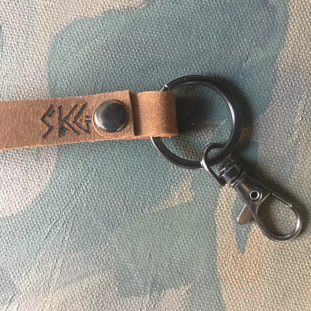 Hand-Branded Leather Key Fob