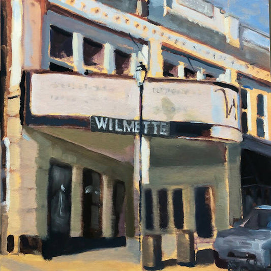 Original Oil Painting Wilmette Theatre 12 x 12