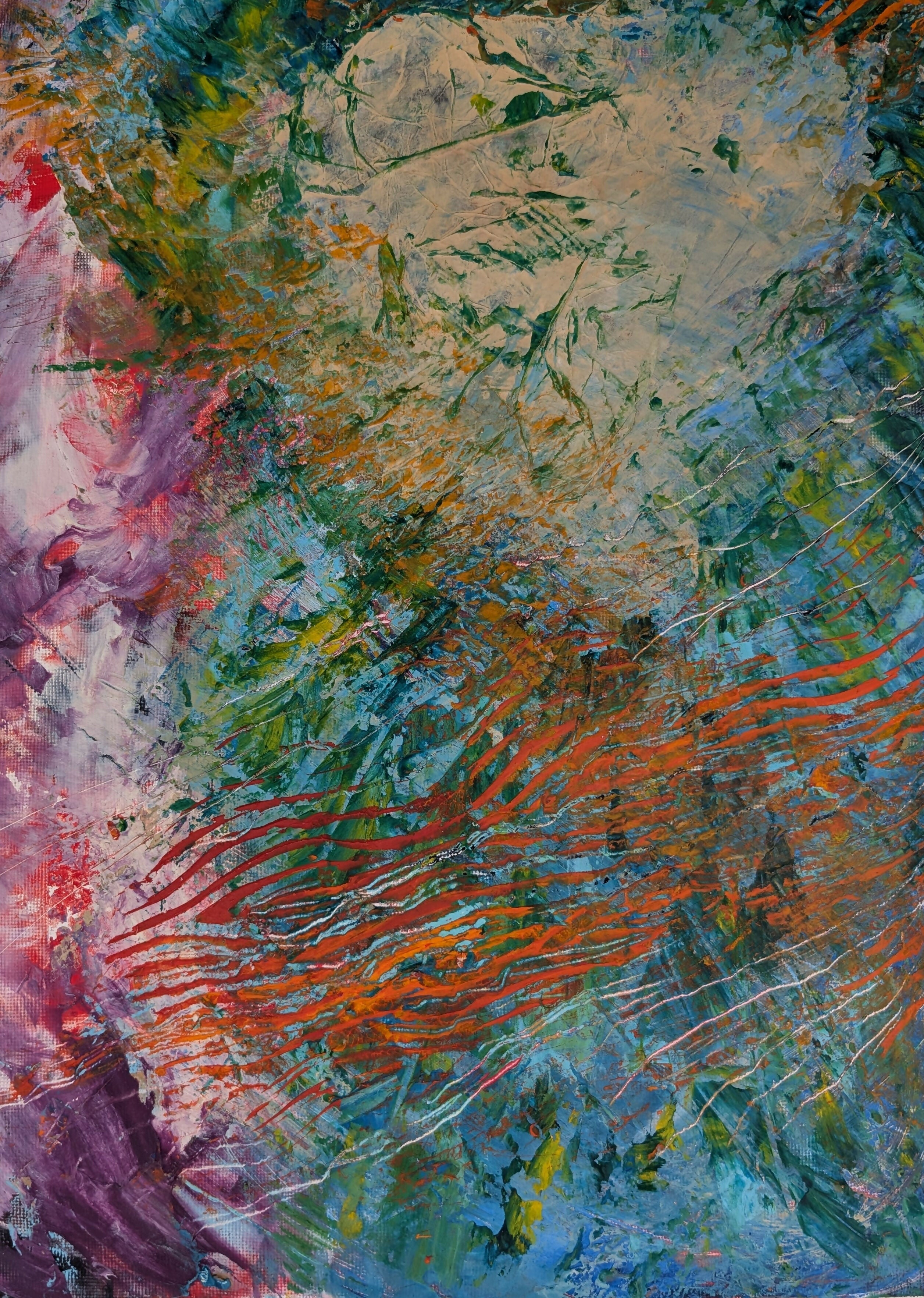 Underwater 2025 16x12 oil & CWM on paper