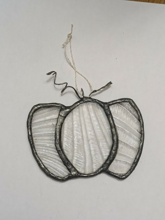 Recycled Stained Glass Pumpkin