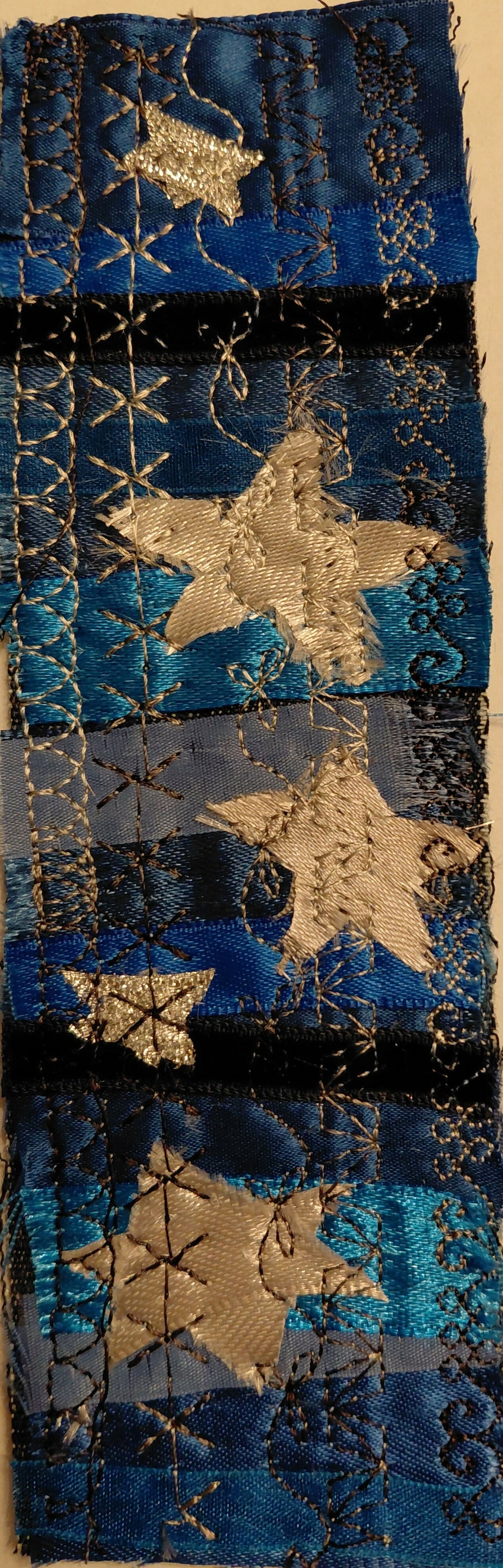 Two Velvet Strips Stars Bookmark