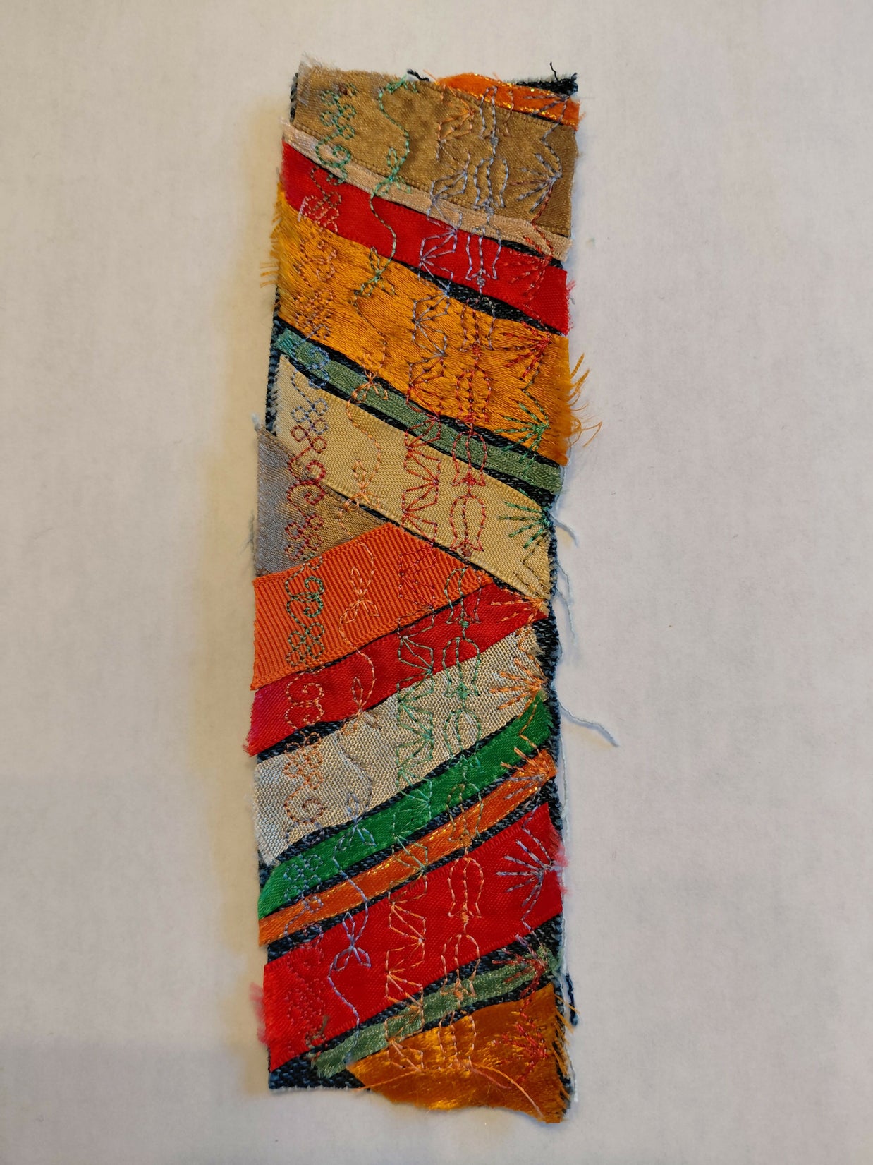 Orange linear ribbon bookmark