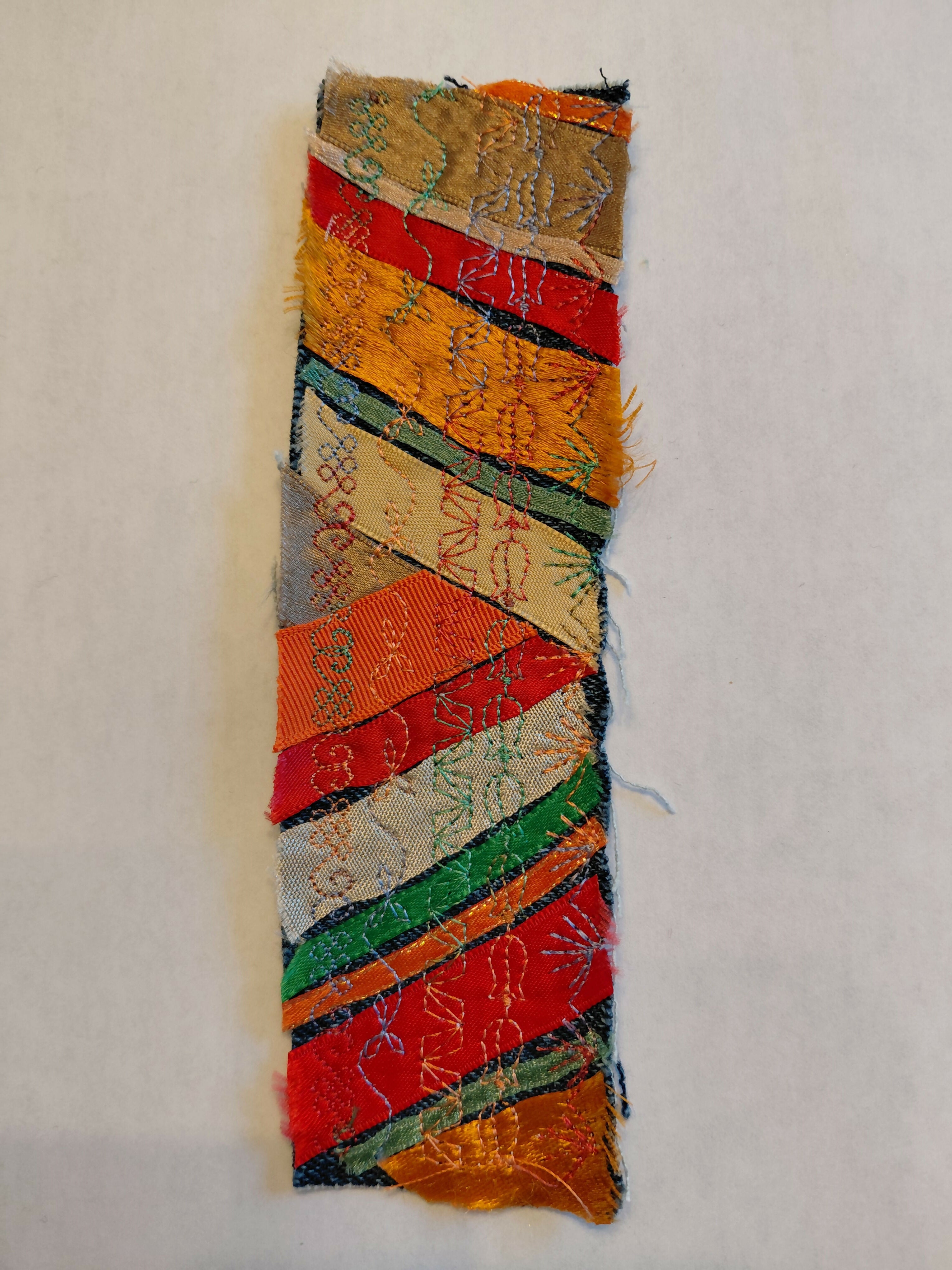 Orange linear ribbon bookmark