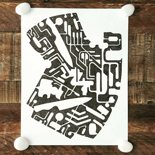 "Trolling the Comments" - ink drawing