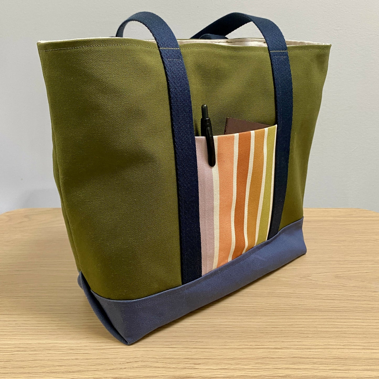 Tiny Tote in Summer Stripe and Moss