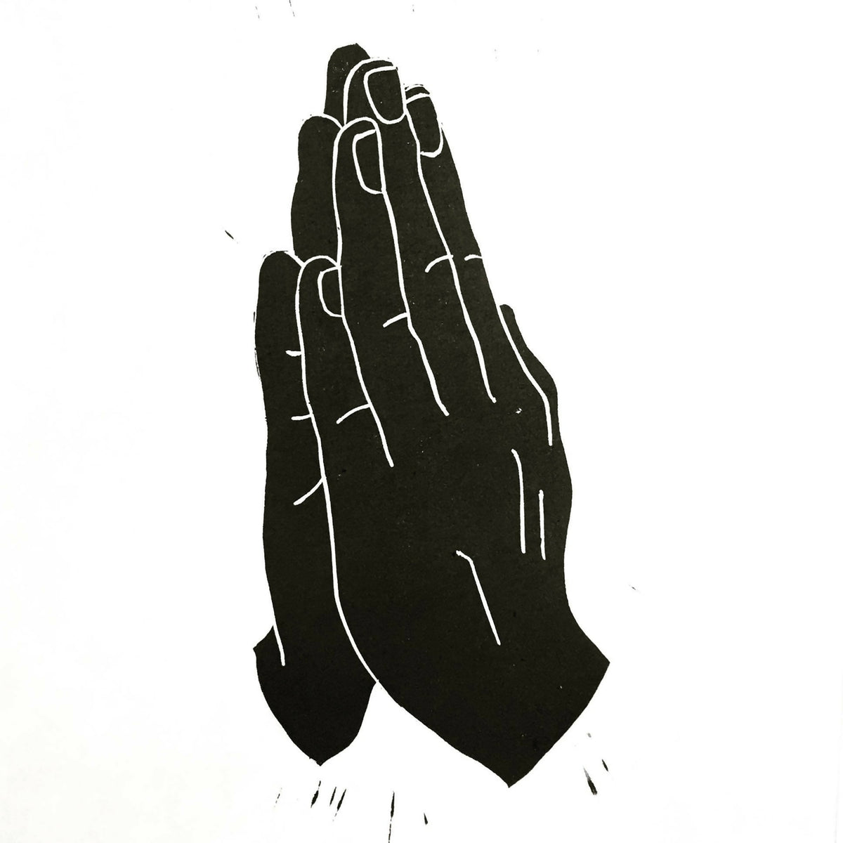 Praying Hands | Linocut Print | Wall Art
