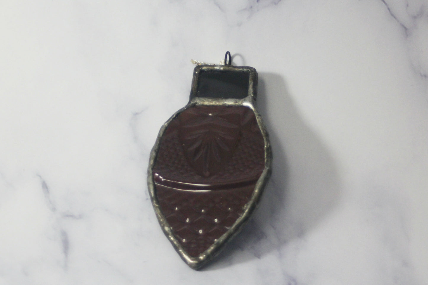 Recycled Stained Glass Lightbulb Ornament