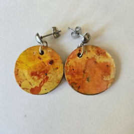 Small handpainted disk earrings