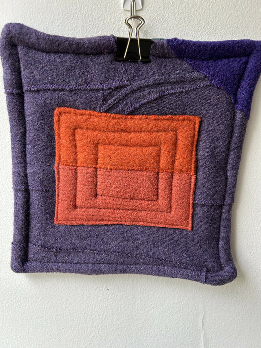 Upcycled Wool Trivet - Purple