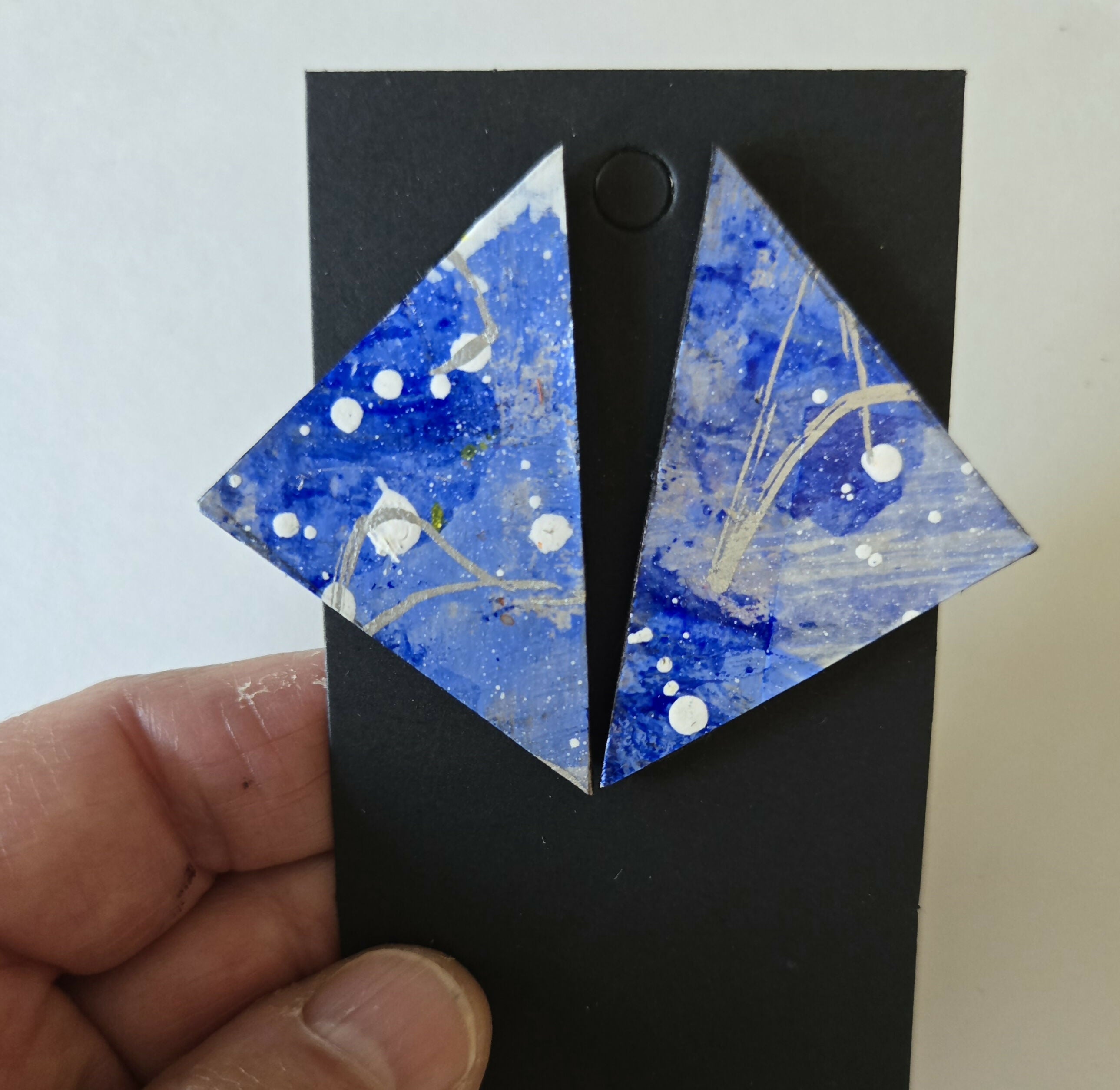 Hand-painted large stud earrings