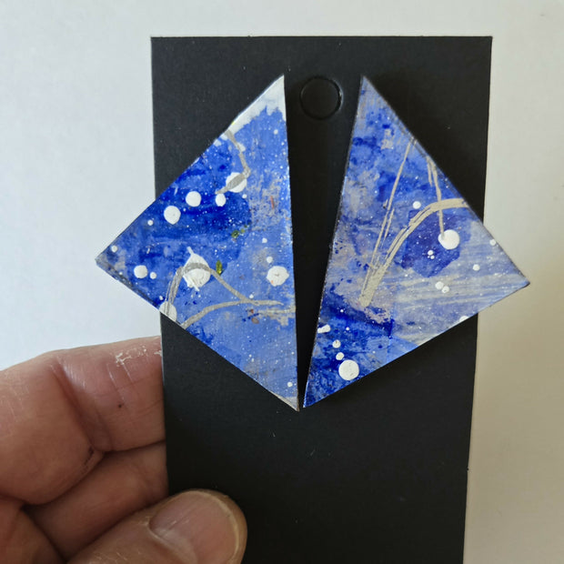 Hand-painted large stud earrings