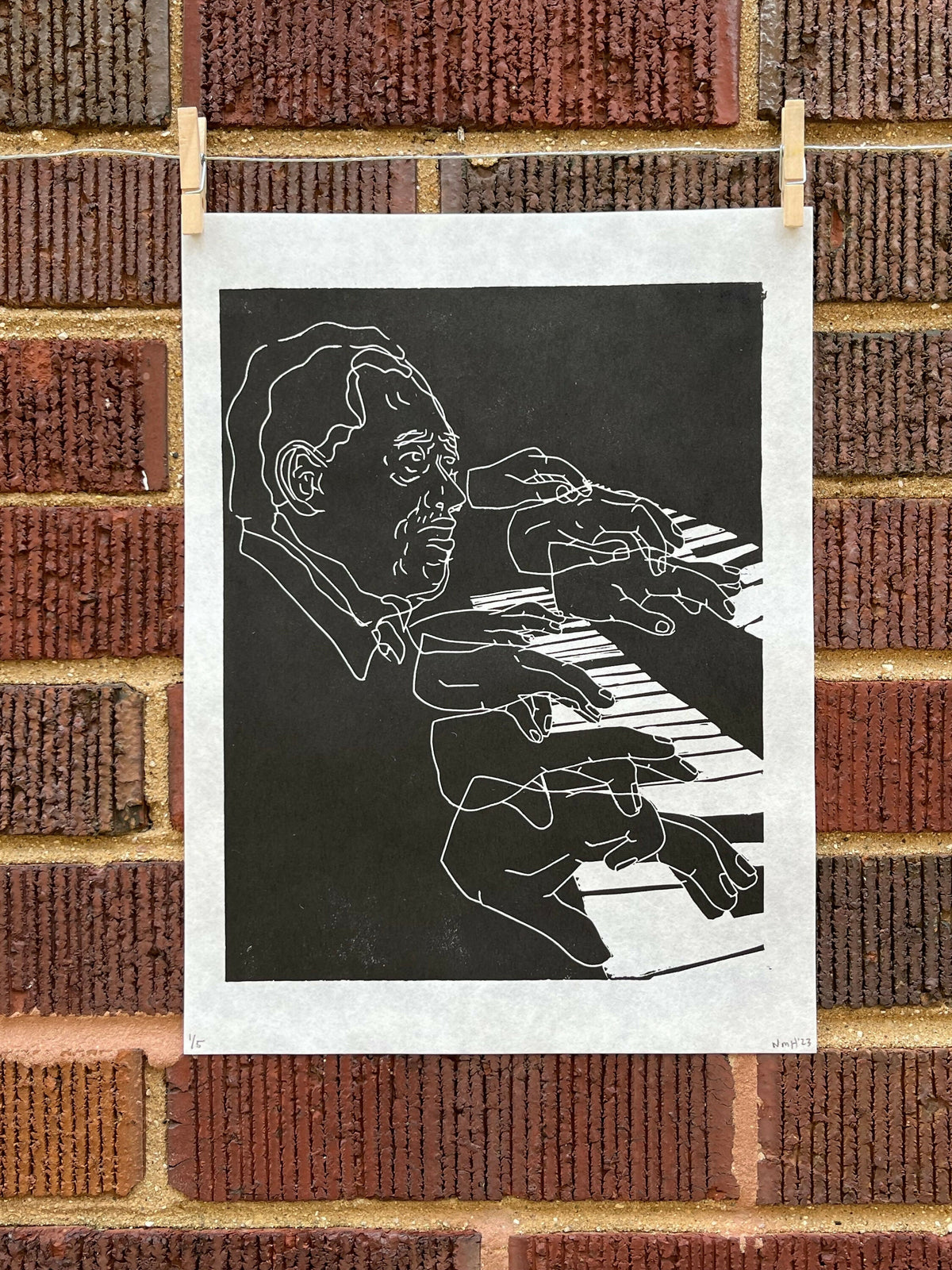 Duke Ellington | Jazz Pianist | Linocut Print | Wall Art