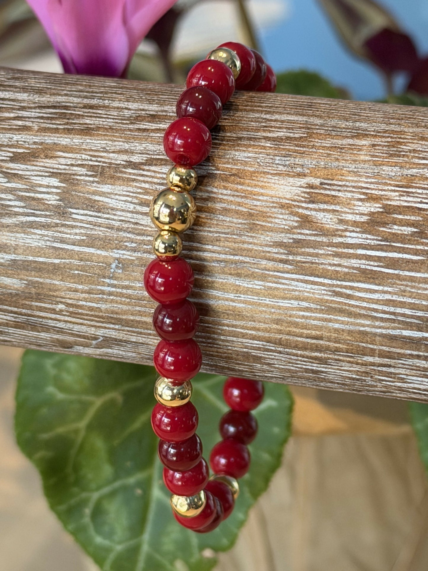 Cranberry Cheer | Single Bracelet| 4mm or 6mm
