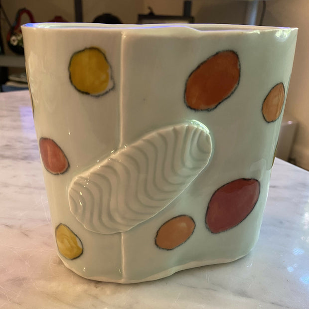 Oval polka dot vase