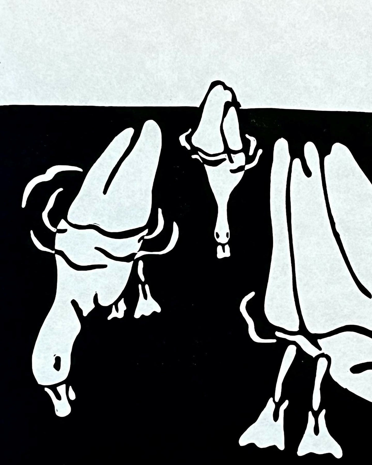 Ducks | City Scenes | Landscape, Summer, Lake Shore Drive, Chicago | Linocut Print | Wall Art