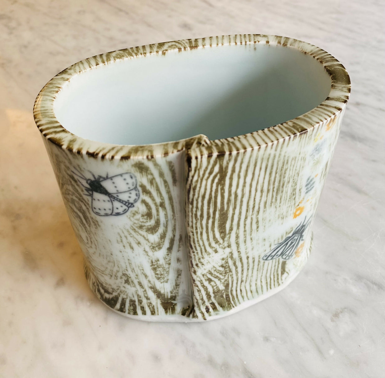 Oval Vase-wood grain