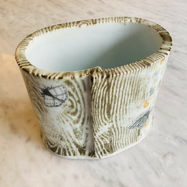 Oval Vase-wood grain