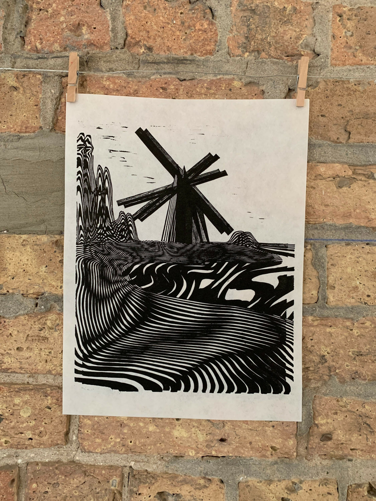 Lake Shore Drive 07 / Moire 10 | Chicago Linocut Print | Wall Art