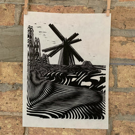 Lake Shore Drive 07 / Moire 10 | Chicago Linocut Print | Wall Art
