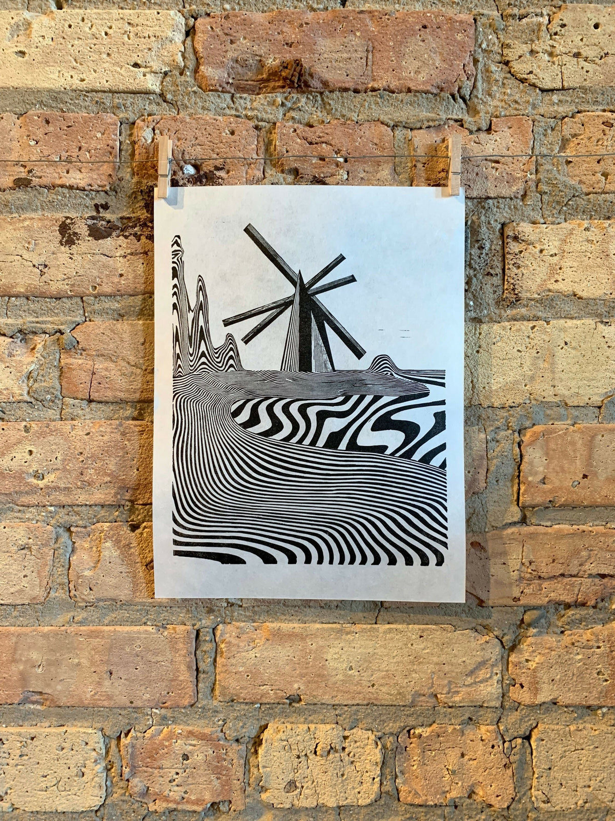 Lake Shore Drive 07 / Moire 10 | Chicago Linocut Print | Wall Art